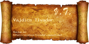 Vajdics Tivadar névjegykártya