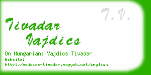 tivadar vajdics business card